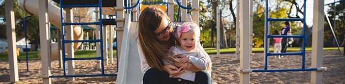 Woman With Child in Park
